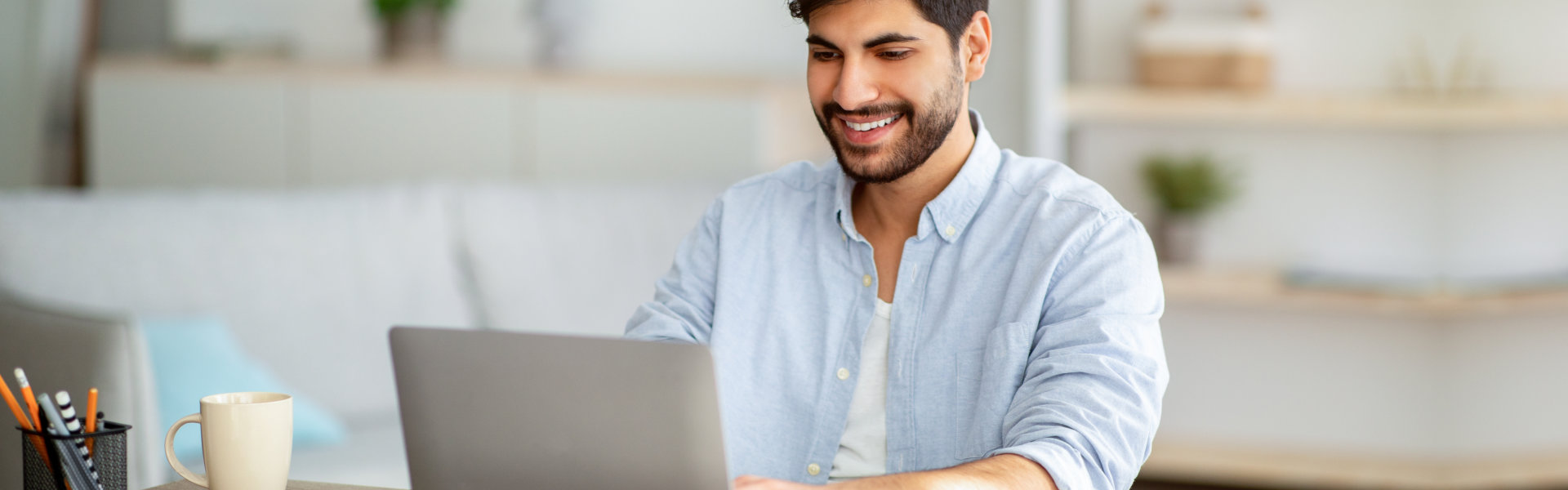 man using laptop